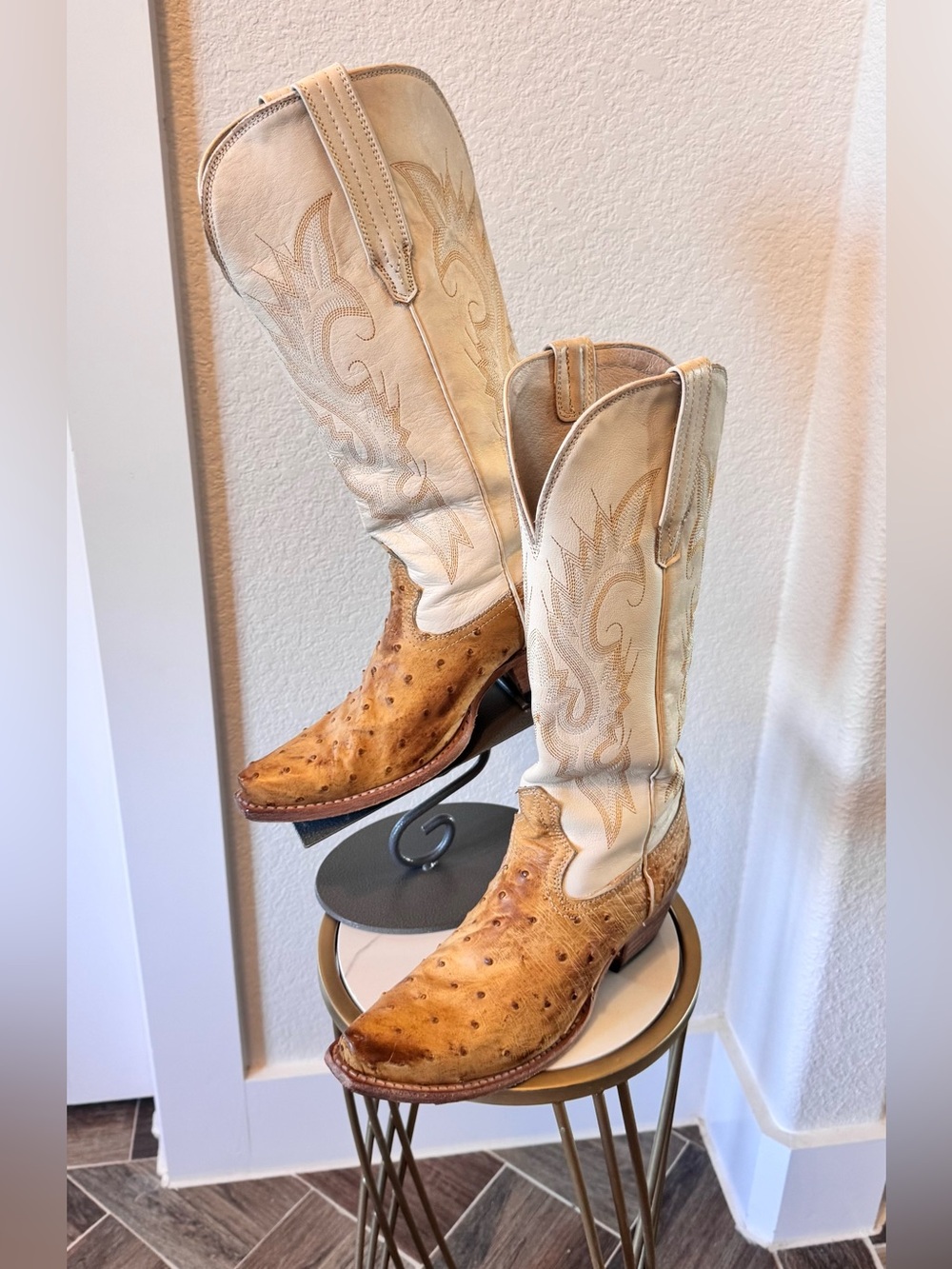 Freebird Wheat Ostrich Leather Western Boots
